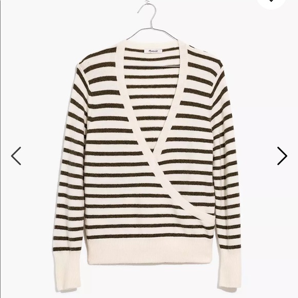 Madewell Wrap-Front Sweater in Elthorne Stripe - Picture 4 of 13